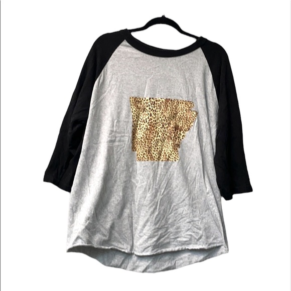 Arkansas leopard baseball tee XL - Picture 1 of 4